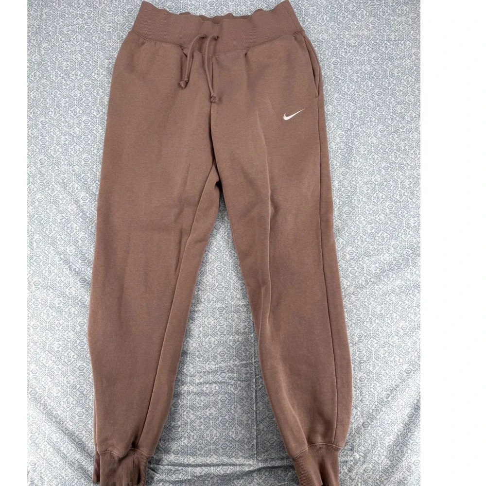 Nike Phoenix Fleece High Waisted Joggers Brown Mauve DQ5888-272 Womens Medium